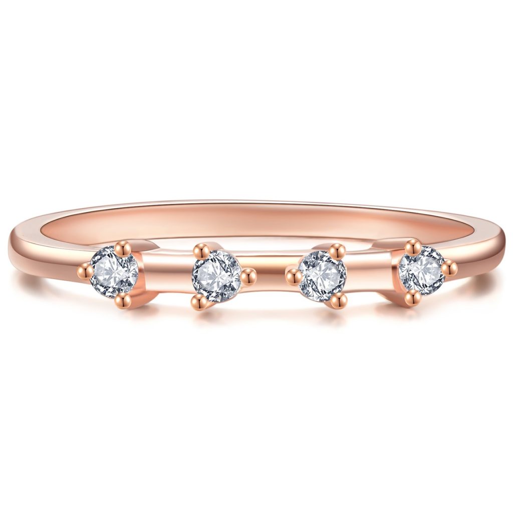 Curated visual reference: Visual Reference: Eternity Ring 925 Sterling Silver Dipped In 18K Rose Gold